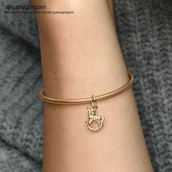 Pandora Rocking Unicorn Dangle Charm|Two-tone - Picture 2 of 2